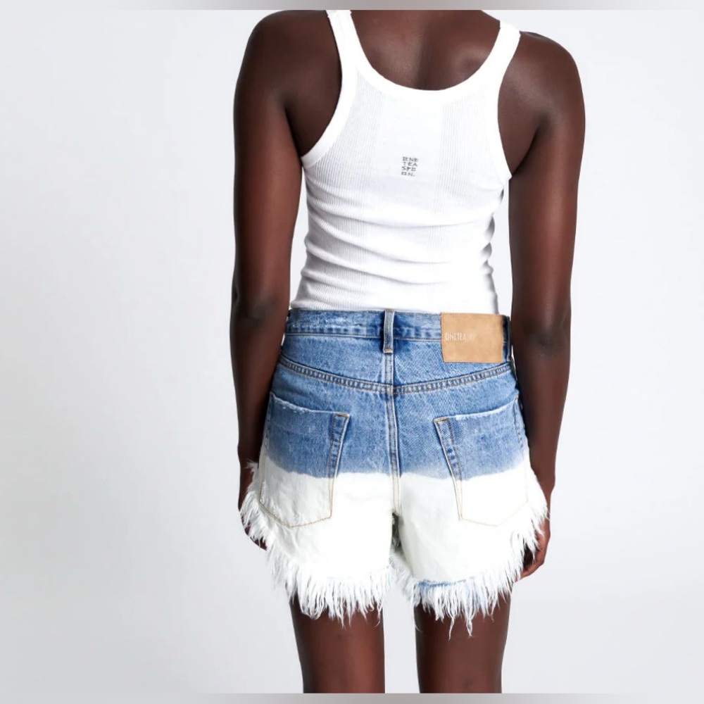 One Teaspoon Outlaws Low Waist Mid Length Denim Shorts - Hollywood
